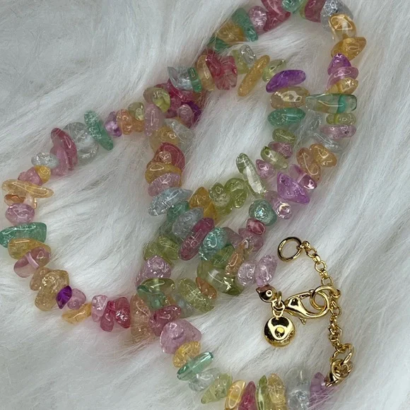 Brand New J. Crew Genuine Rainbow Gemstone Tourmaline Necklace - Picture 4 of 5